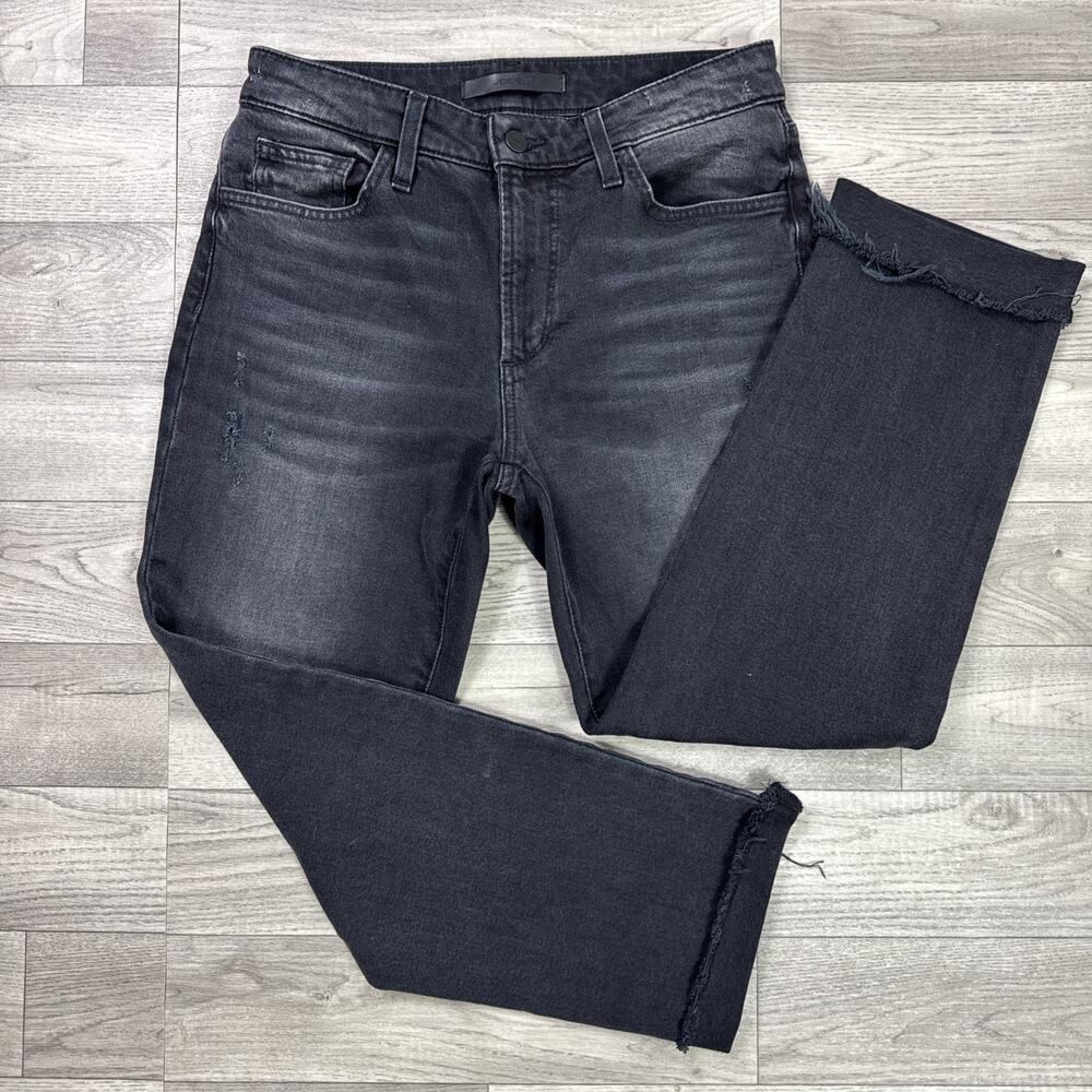 Joe's Jeans The Scout Mid Rise Slim Tomboy Crop Denim Jeans Black Wash sz 26
